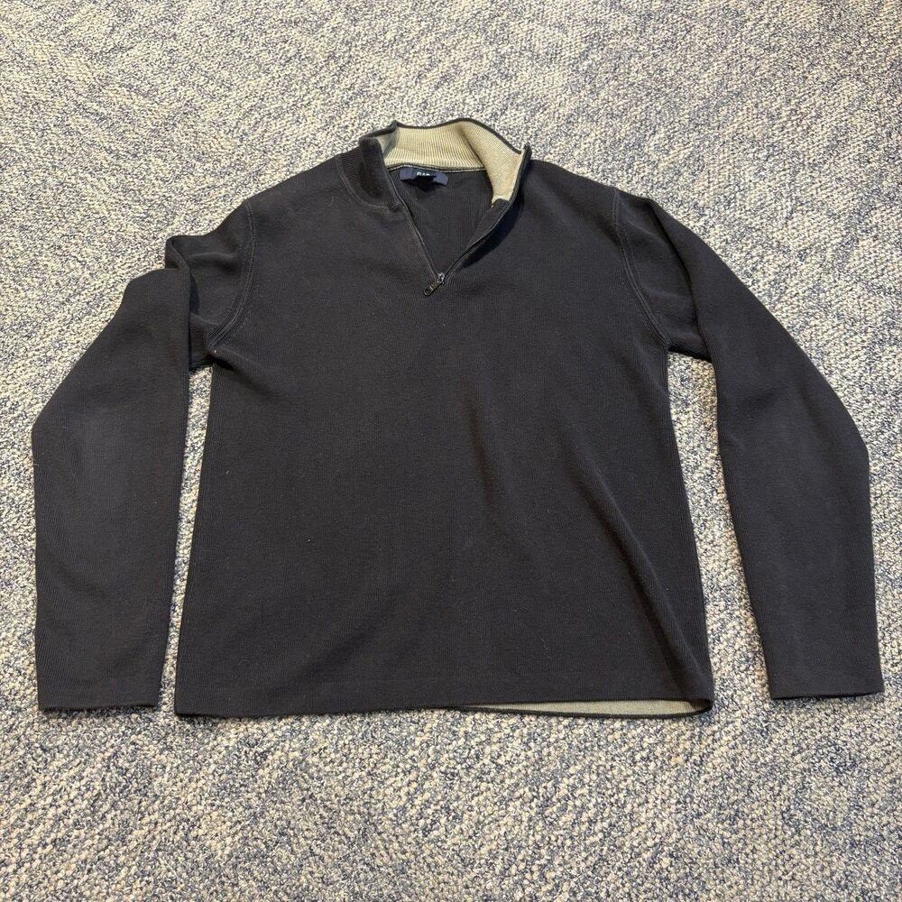 Vintage Gap Y2K Spring 2002 Pullover Sweater Men's Black Quarter Zip Sz M